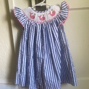 Molly Pop smocked dress flutter sleeves. Excellent condition.
